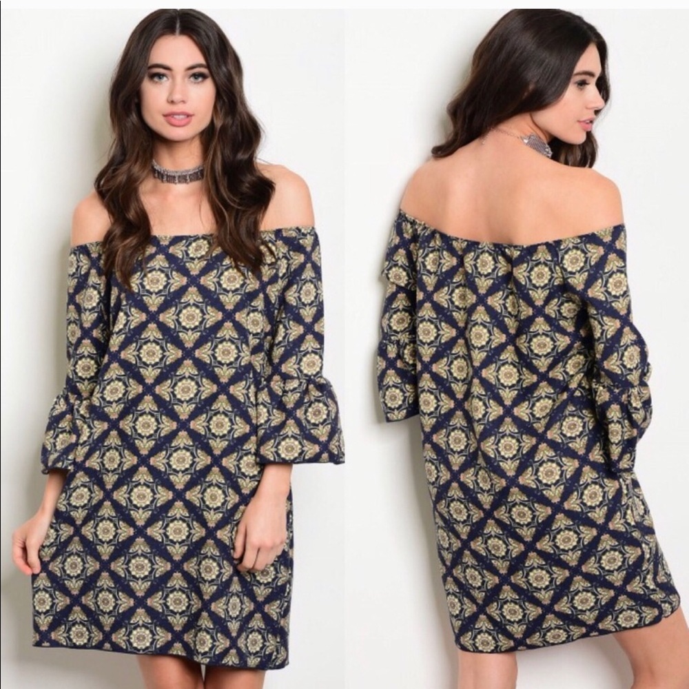 Off The Shoulder Shift Dress